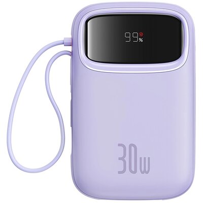 Powerbank BASEUS Qpow 2 10000mAh 30W Fioletowy + Kable USB-C
