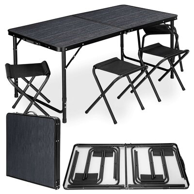 Stolik turystyczny z krzesełkami OUTDORIUM Trip Czarny