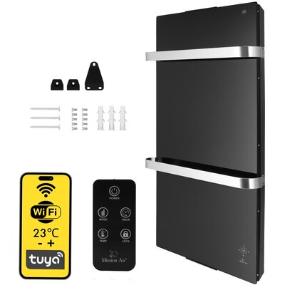 Grzejnik konwektorowy MISSION AIR Neapol Czarny Wi‑Fi