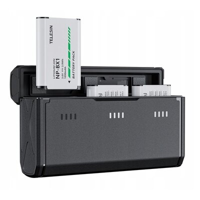 Ładowarka trójkanałowa TELESIN CMR-001 do Sony NP-BX1 + 2 akumulatory