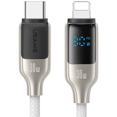 Kabel USB-C - Lightning USAMS HX Series 30W 1.2 m Biały