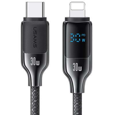 Kabel USB-C - Lightning USAMS HX Series 30W 1.2 m Czarny