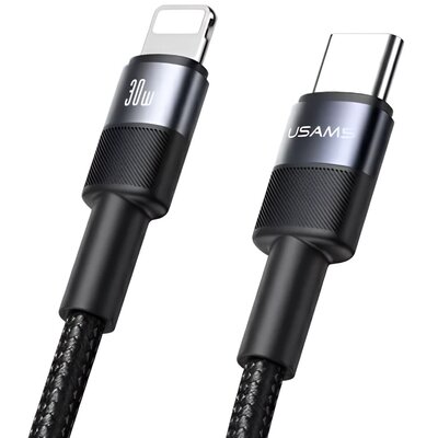 Kabel USB-C - Lightning USAMS SY Series 30W 1.2 m Czarny