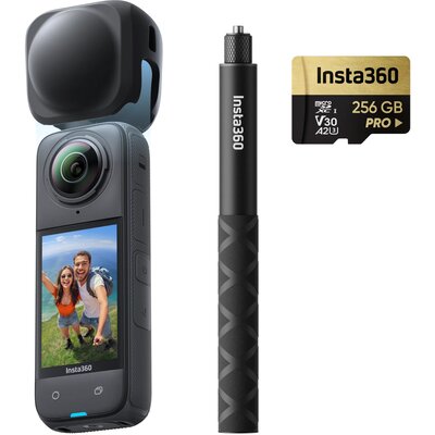 Kamera sportowa INSTA360 X4 EXPLORER BUNDLE, filmy 360° w rozdzielczości 8K/30 FPS, Wi-Fi, Bluetooth