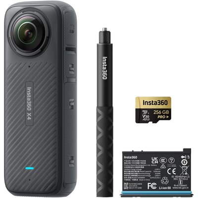 Kamera sportowa INSTA360 X4 ADVENTURE BUNDLE, filmy 360° w rozdzielczości 8K/30 FPS, Wi-Fi, Bluetooth