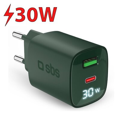 Ładowarka sieciowa SBS GAN 30W Zielony