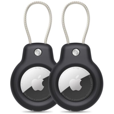 Brelok TECH-PROTECT Rough Vein do Apple AirTag 1/2 Czarny (2 szt.)