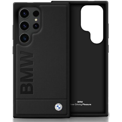 Etui BMW Leather Big Wordmark do Samsung Galaxy S25 Ultra Czarny