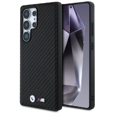 Etui BMW Leather Carbon MagSafe do Samsung Galaxy S25 Ultra Czarny