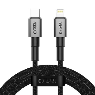 Kabel USB-C - Lightning TECH-PROTECT UltraBoost DNA PD27W/3A 2 m Szary