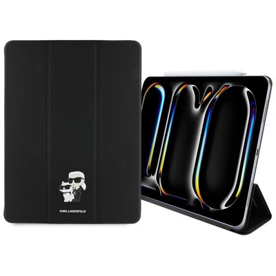 Etui na iPad Pro 13 cali KARL LAGERFELD Saffiano Magnetic Karl&Choupette Czarny