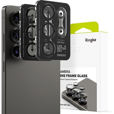 Szkło hartowane na obiektyw RINGKE Camera Frame Protector do Samsung Galaxy S25 Ultra Czarny (2 szt.)
