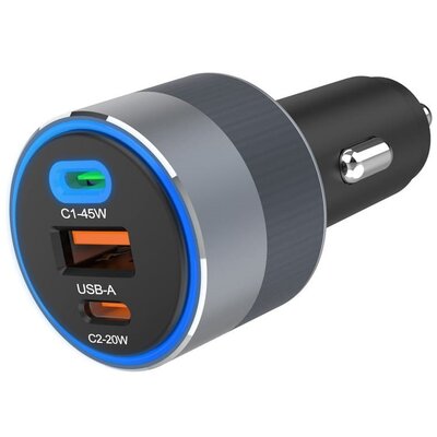 Ładowarka samochodowa FORCELLF-Energy 65W Szary