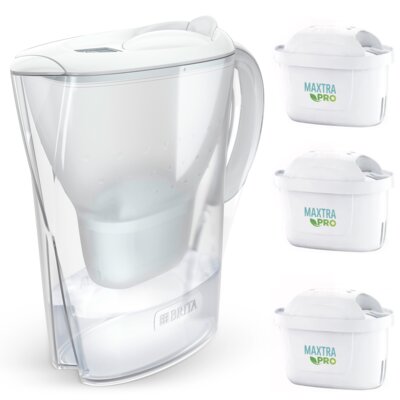 Dzbanek filtrujący BRITA Marella Biały + 3 wkłady Maxtra Pro Pure Performance + Saturator BRITA Sodaone Biały