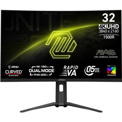 Monitor MSI Mag 321CUPDF 31.5" 3840x2160px 160Hz 0.5 ms [GTG] Curved