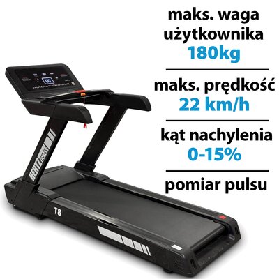 Bieżnia elektryczna HERTZ FITNESS T8 2210W 22km/h