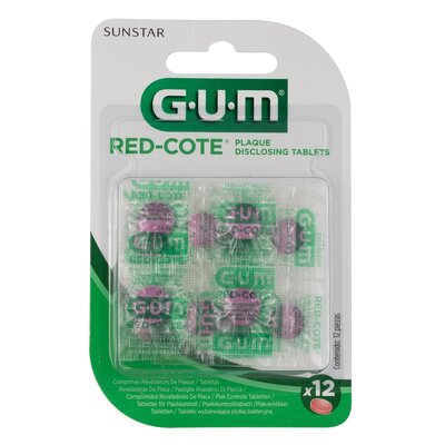 Tabletki wybarwiające płytkę nazębną GUM Red-Cote (12 szt.)
