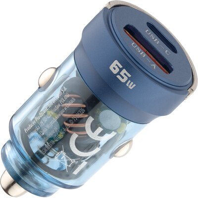 Ładowarka samochodowa QUALO QTLS-AC-A-65 Niebieski
