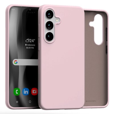 Etui MERCURY Silicone do Samsung Galaxy S25+ Różowo-piaskowy