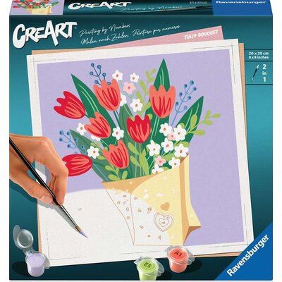 Malowanie po numerach RAVENSBURGER CreArt Bukiet kwiatów Tulipany 25518