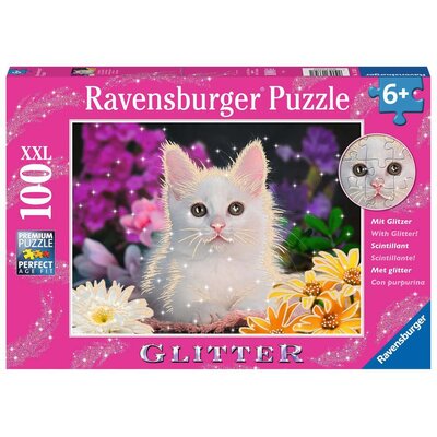 Puzzle RAVENSBURGER Glitter Biały kotek 13358 (100 elementów)