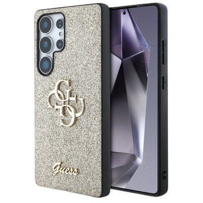 Etui GUESS Fixed Glitter Big 4G Metal Logo do Samsung Galaxy S25 Ultra Złoty