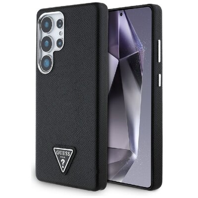 Etui GUESS Grained Triangle Logo MagSafe do Samsung Galaxy S25 Ultra Czarny