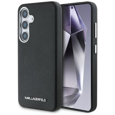 Etui KARL LAGERFELD Saffiano Full Wrapped Elongated Metal Logo MagSafe do Samsung Galaxy S25+ Czarny