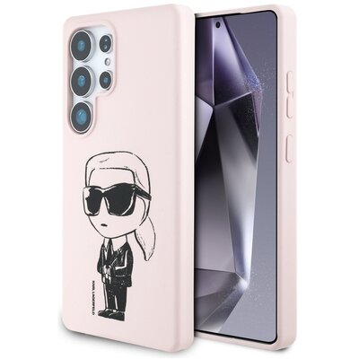Etui KARL LAGERFELD Silicone Graffiti Ikonik Printed Logo MagSafe do Samsung Galaxy S25 Ultra Różowy