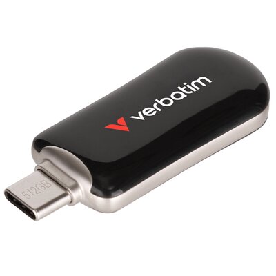 Pendrive VERBATIM Plectra 512GB, USB-C, Odczyt 100 Mb/s, Zapis 25 Mb/s Czarno-szary