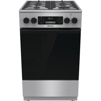 Kuchnia HISENSE HKS5D71XMPF Air Fry, program Pizza 300 st.C, termosonda, delikatne domykanie, rożen obrotowy, drzwi z czarnego szkła