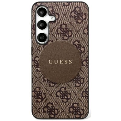 Etui GUESS 4G Round Patch Classic Logo MagSafe do Samsung Galaxy S25+ Brązowy