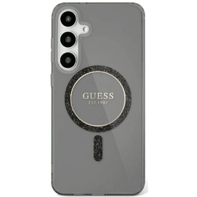 Etui GUESS Glitter Circle Classic Logo MagSafe do Samsung Galaxy S25 Czarny