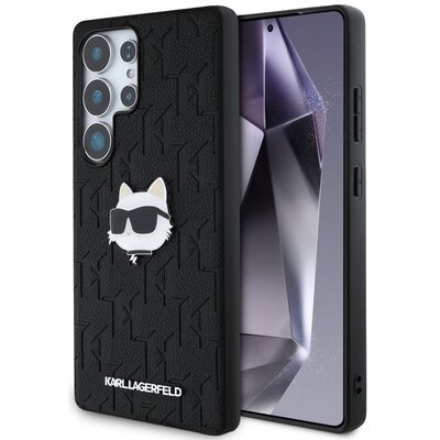 Etui KARL LAGERFELD Leather Monogram Pin Logo Choupette Head do Samsung Galaxy S25 Ultra Czarny