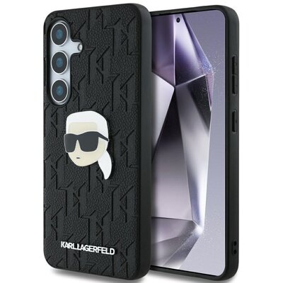 Etui KARL LAGERFELD Leather Monogram Pin Logo Karl Head do Samsung Galaxy S25+ Czarny