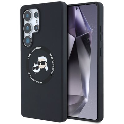 Etui KARL LAGERFELD Silicone Double Heads And Circle MagSafe do Samsung Galaxy S25 Ultra Czarny