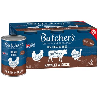 Karma dla psa BUTCHER'S Original Megapack mix smaków z warzywami (6 x 400 g)