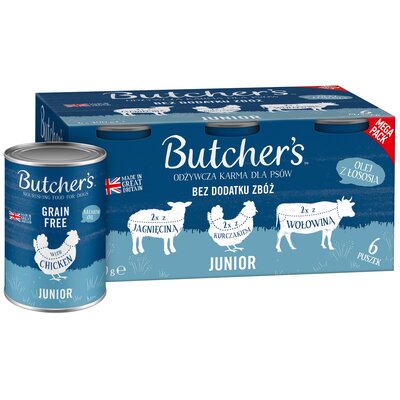 Karma dla psa BUTCHER'S Original Junior mix smaków (6 x 400 g)