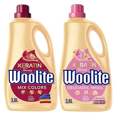 Płyn do prania WOOLITE Keratin Therapy 3600 ml + Płyn do prania WOOLITE Keratin Therapy Delicate 3600 ml