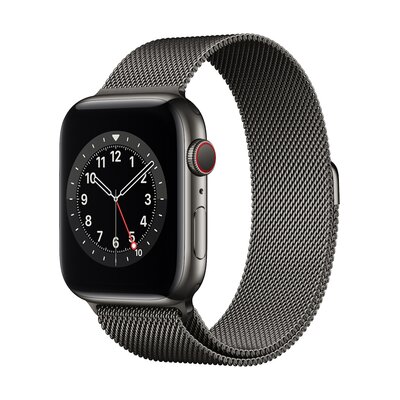 APPLE Watch 6 GPS + Cellular 44mm koperta ze stali nierdzewnej (grafitowy) + bransoleta mediolańska (grafitowy)
