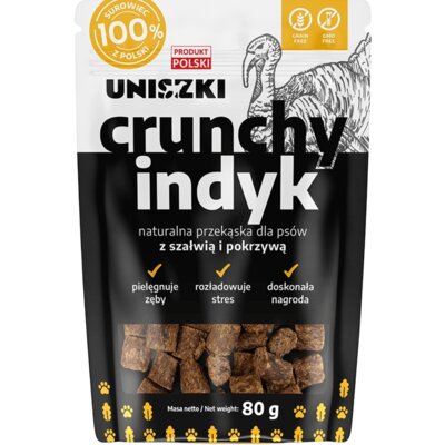 Przysmak dla psa UNISZKI Crunchy Indyk z szałwią i pokrzywą 80 g