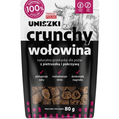 Przysmak dla psa UNISZKI Crunchy Wołowina z pietruszką i pokrzywą 80 g
