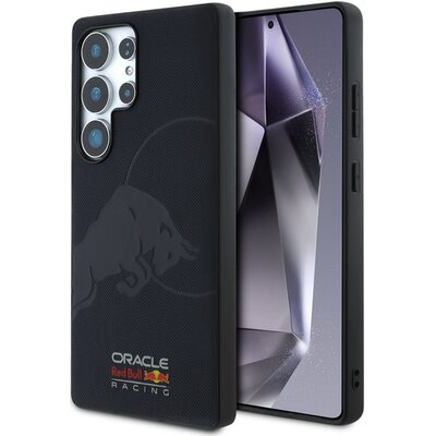 Etui RED BULL Leather Meshed Debossed Bull MagSafe do Samsung Galaxy S25 Ultra Granatowy