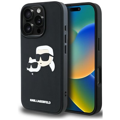 Etui KARL LAGERFELD HC 3D Rubber Double Heads do Apple iPhone 16 Pro Max Czarny