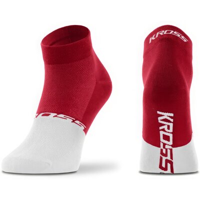 Skarpetki rowerowe KROSS Active Man Low (rozmiar S) Czerwono-biały