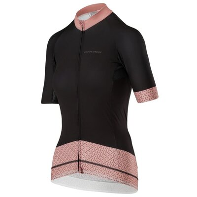 Koszulka rowerowa KROSS Flow Lady 2.0 (rozmiar S) Czarno-różowy