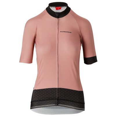 Koszulka rowerowa KROSS Flow Lady 2.0 (rozmiar S) Różowo-czarny