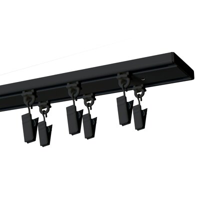 Szyna sufitowa DECASTYL z żabkami podwójna 250 cm Czarny