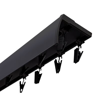 Szyna sufitowa DECASTYL z osłoną ślizgi z żabkami podwójna 400 cm Czarny