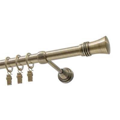 Karnisz DECASTYL Capri z kółkami pojedynczy 200 cm Mosiądz Antyczny